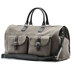 Hook and Albert Men's Canvas and Leather Garment Weekender Bag